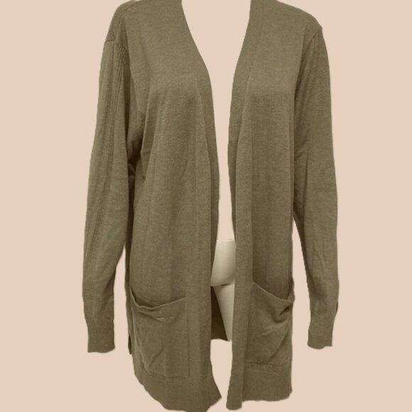 NWT Matty M Women's Open Front Cardigan Sweater Olive Green Pockets - Size XXL - Picture 1 of 9